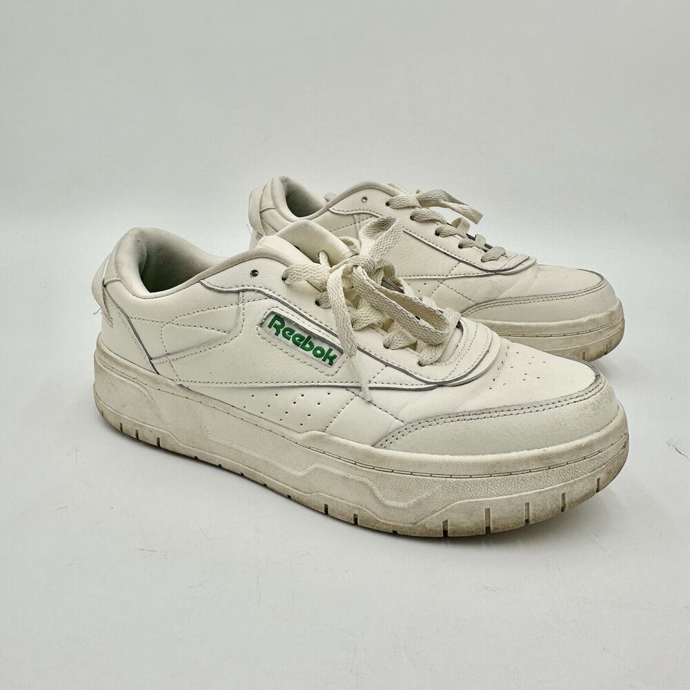 Reebok Tech Geo Club C Green/White Women's Platform Sneakers Women's Size 8